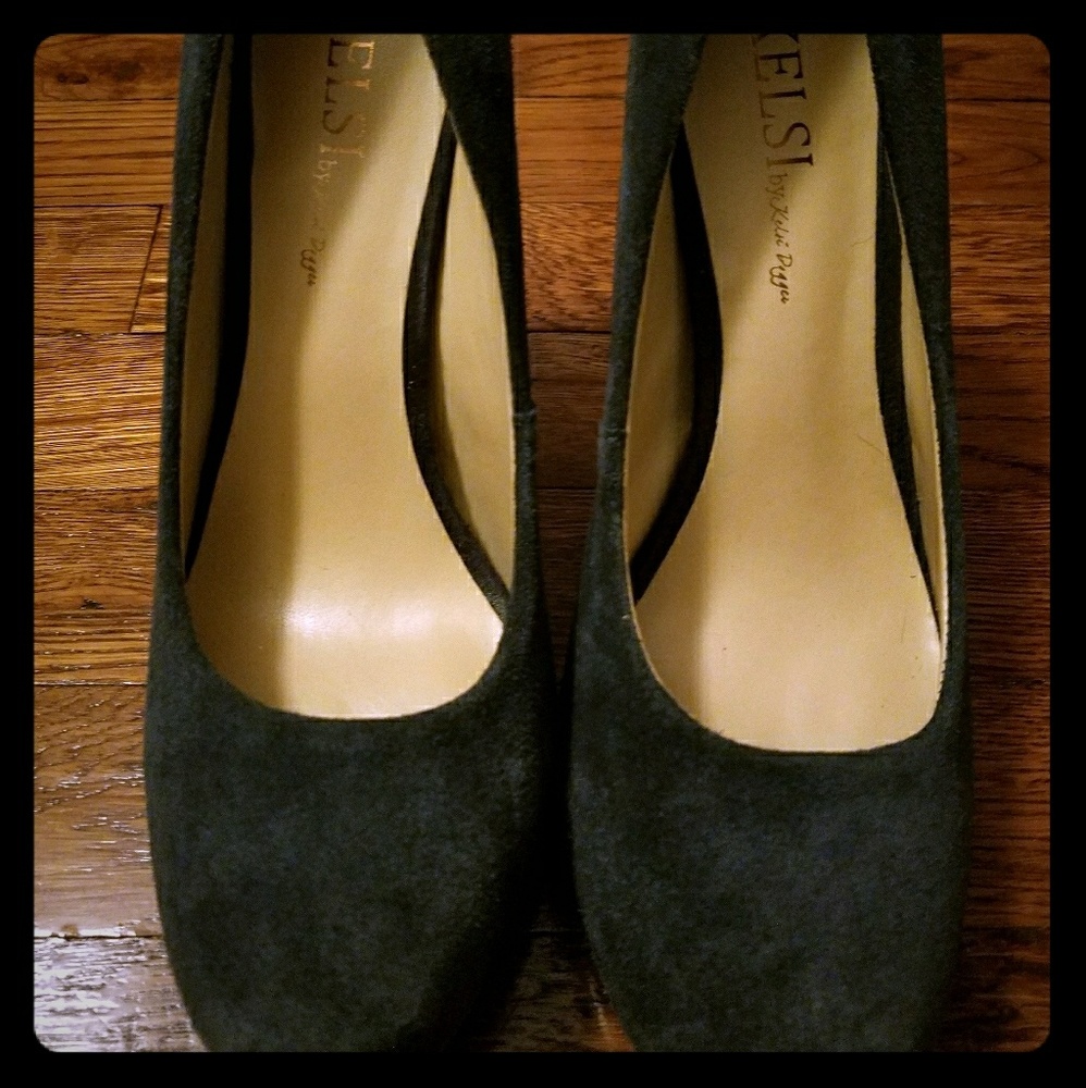Size 8 Kelsi denim blue "suede" heels